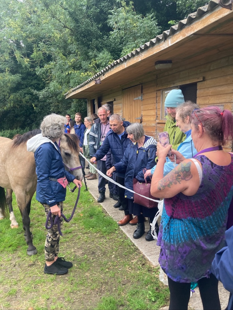 Group of people on an equine coffee morning